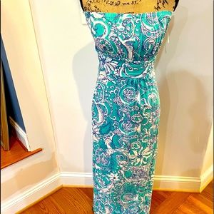 Adorable Lily pulitzer strapless maxi dress